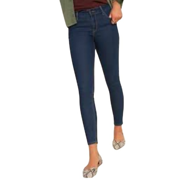 Old Navy Super Skinny Jeans Blue Dark Wash Mid-Rise Stretch Size 8 Tall - Picture 1 of 10